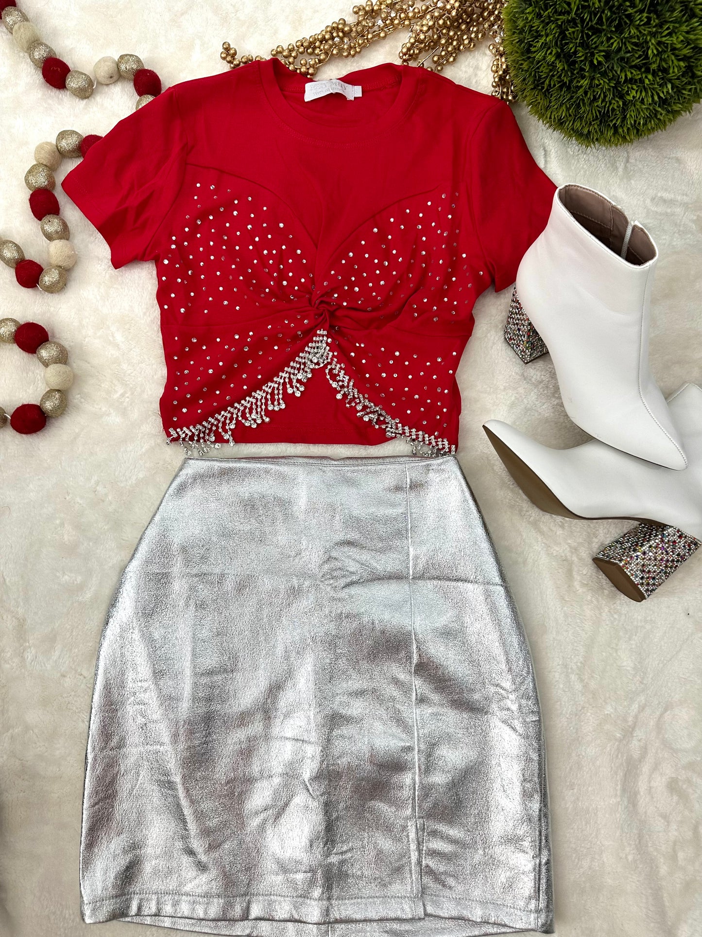 Rhinestone Red Top