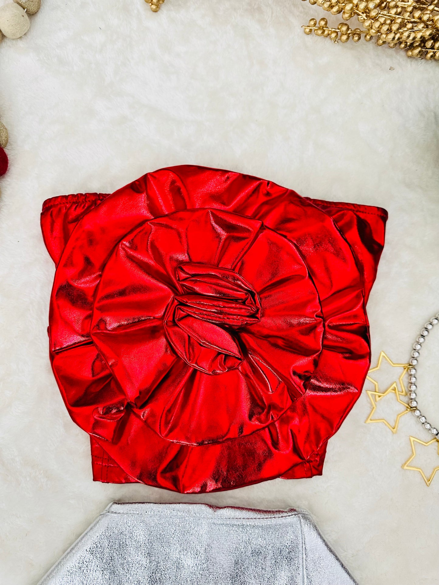 Flower Crop Top Red