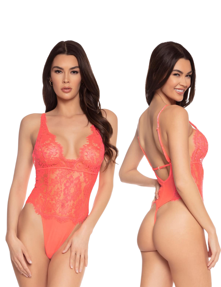 Eyelash lace & mesh teddy