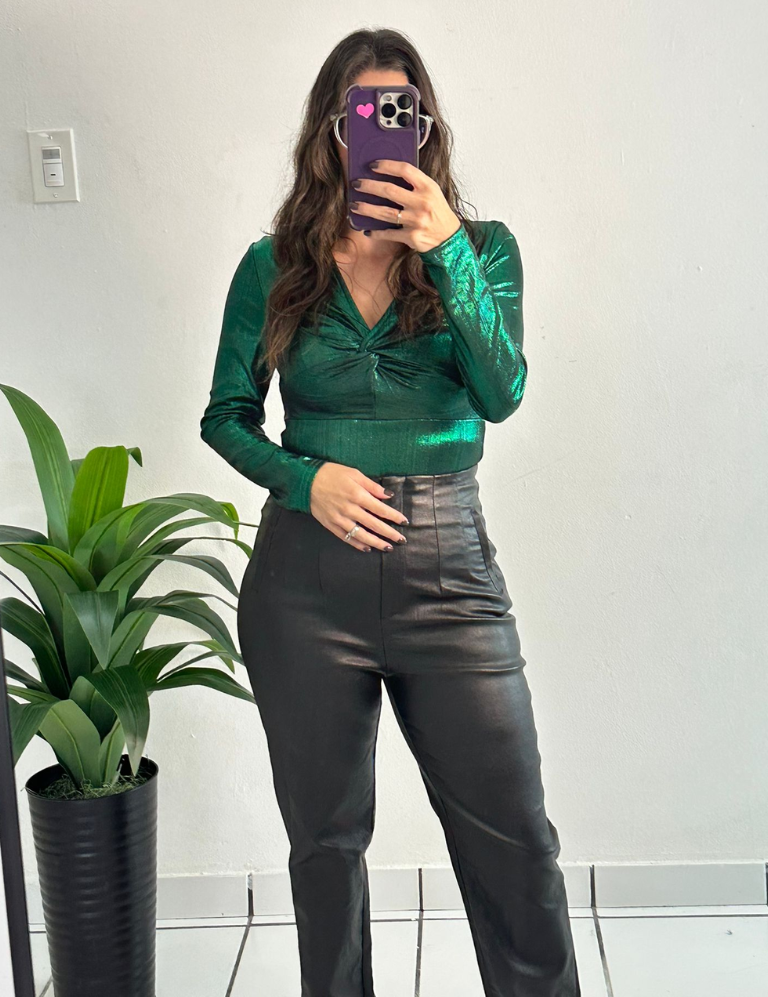 Metallic Green Bodysuit