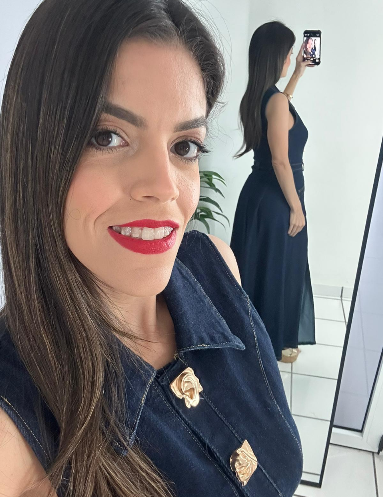 Denim Gold Details Dress