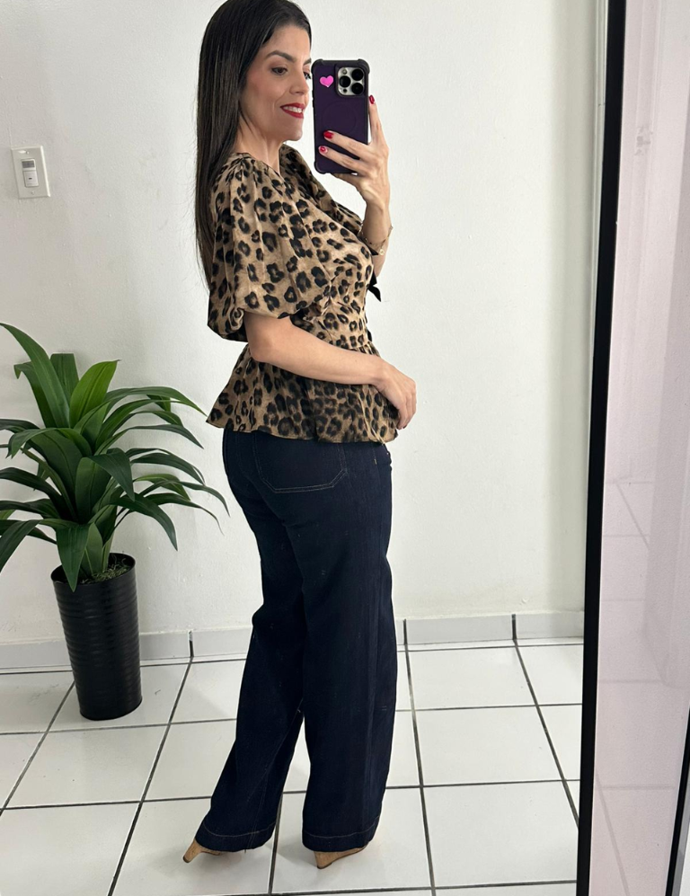 Animal Print Bow Top