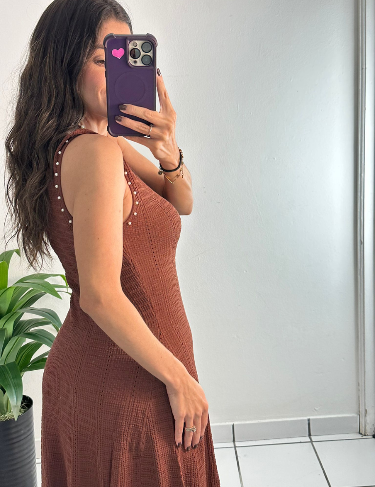 Knitted Elegant Dress Chocolate