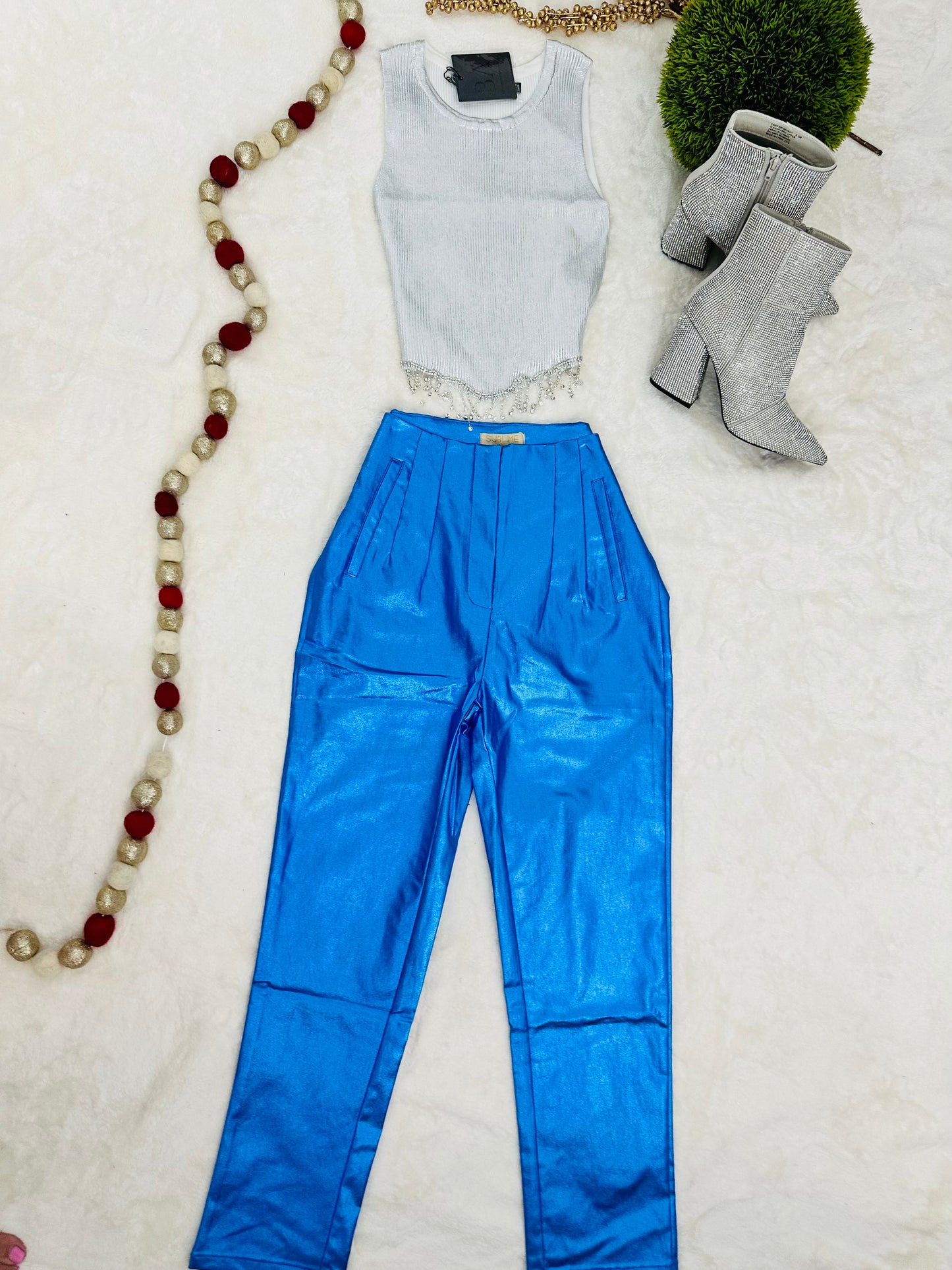 Silver Rhinestone Top