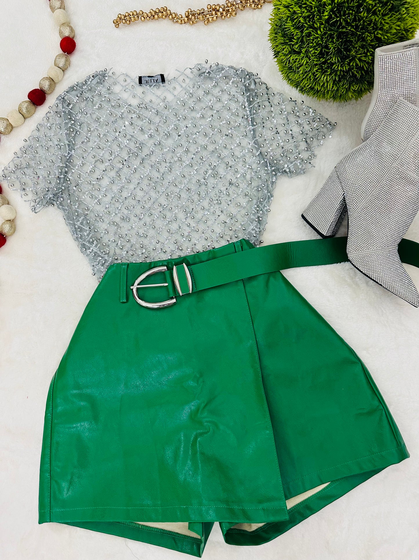 Green Skort with Belt