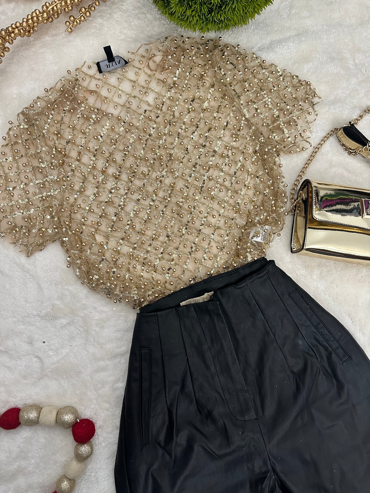 Gold Mesh Top