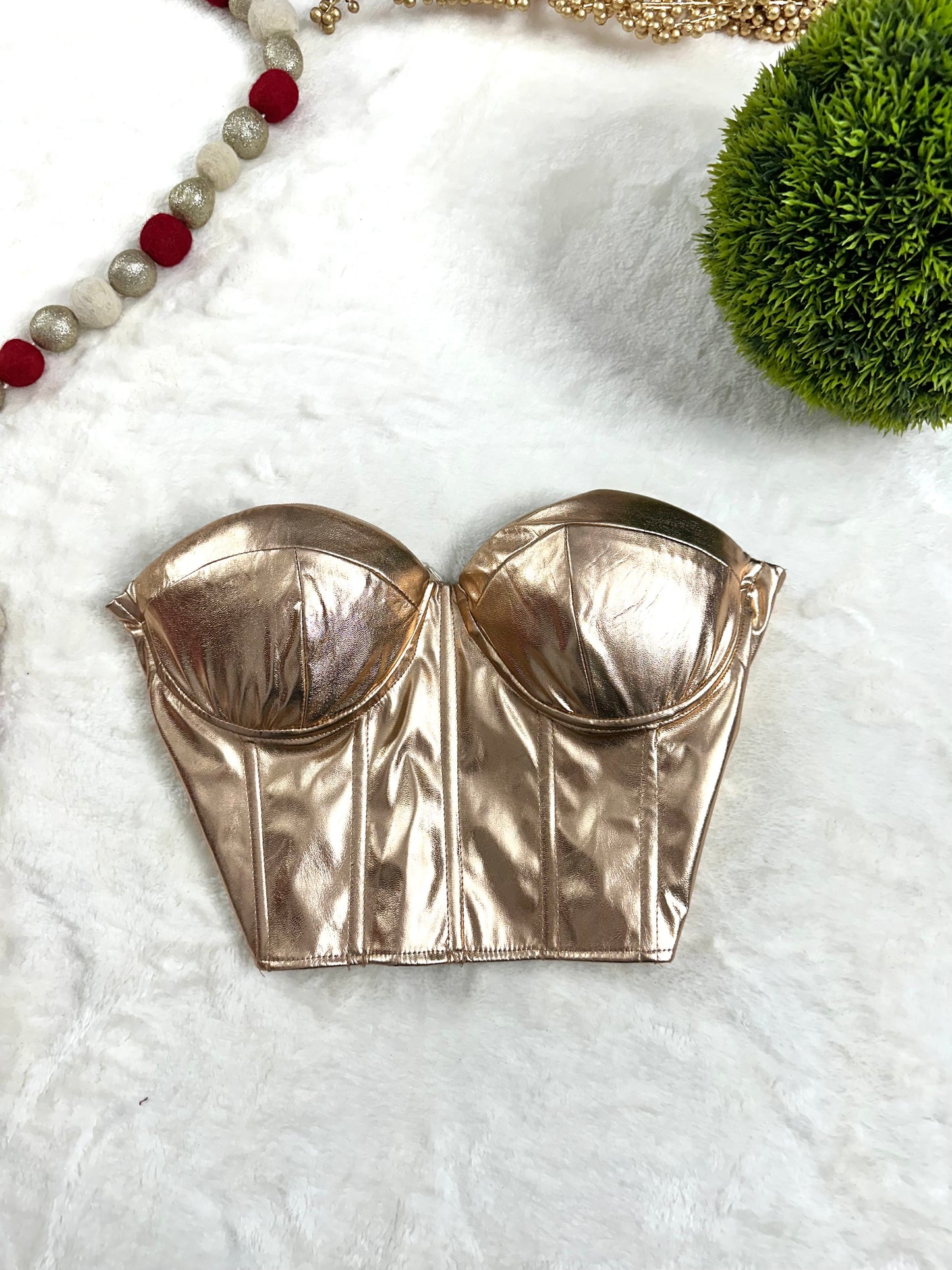Metallic Rosegold Bustier