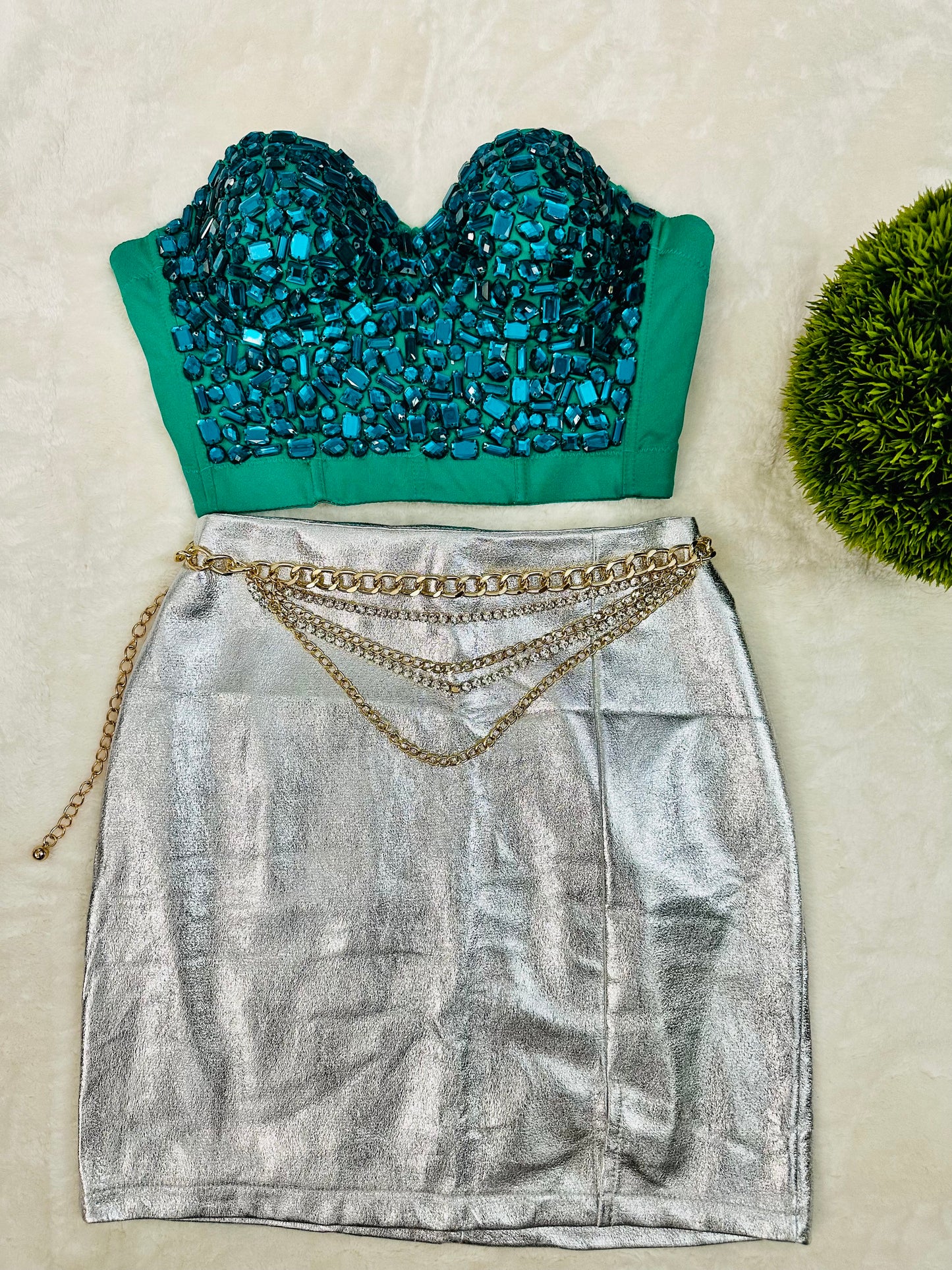 Green bustier