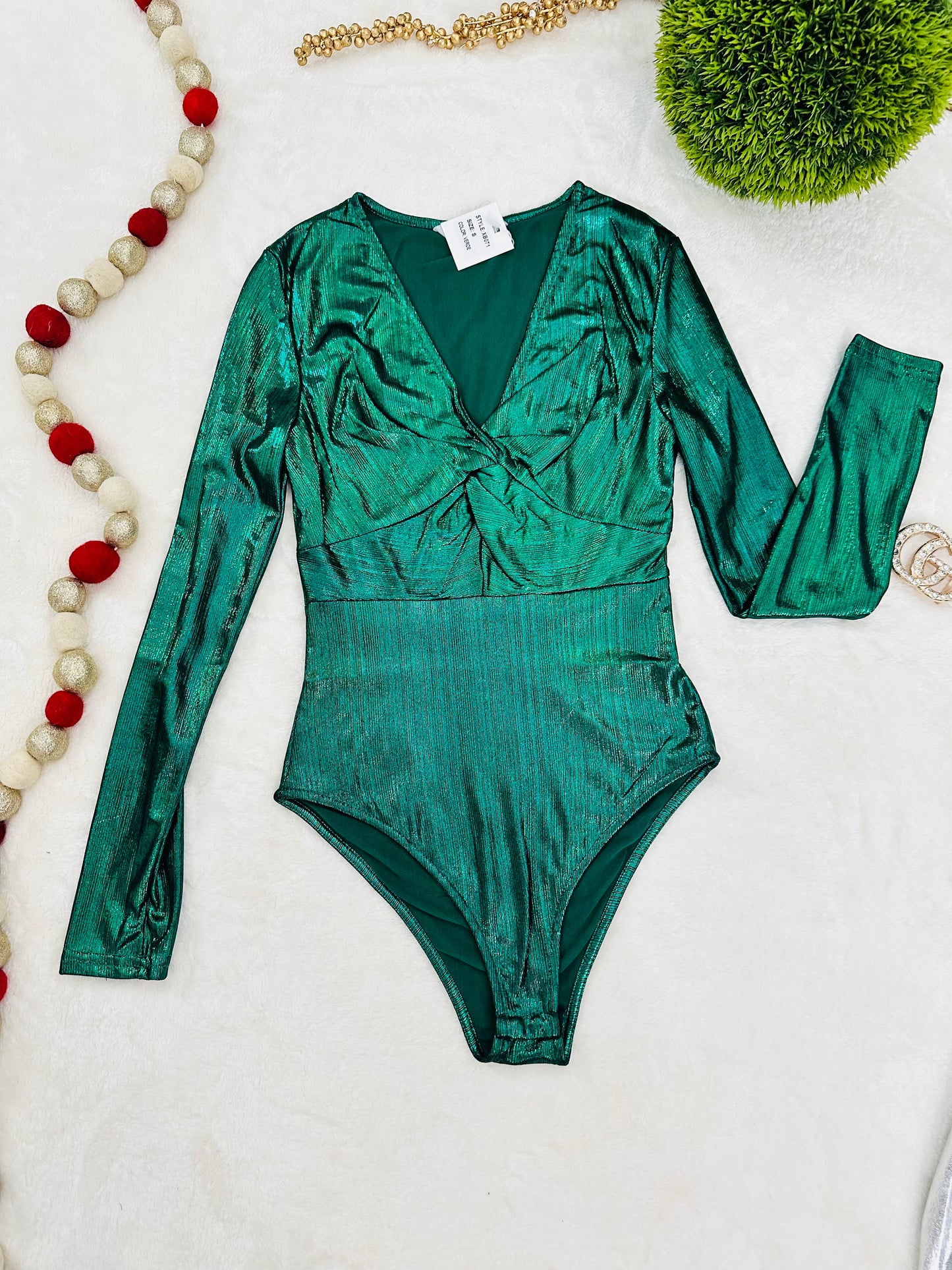 Metallic Green Bodysuit