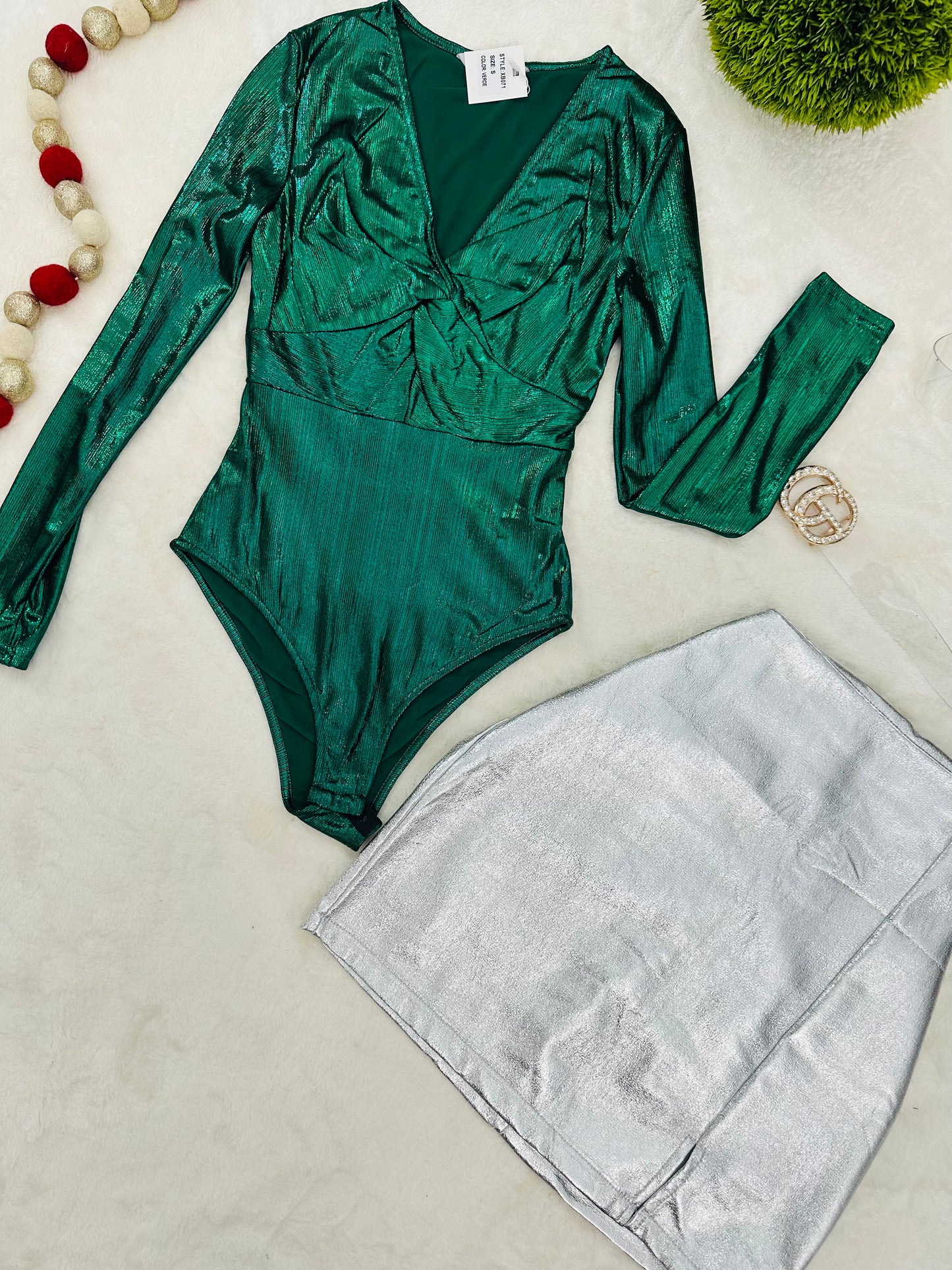Metallic Green Bodysuit