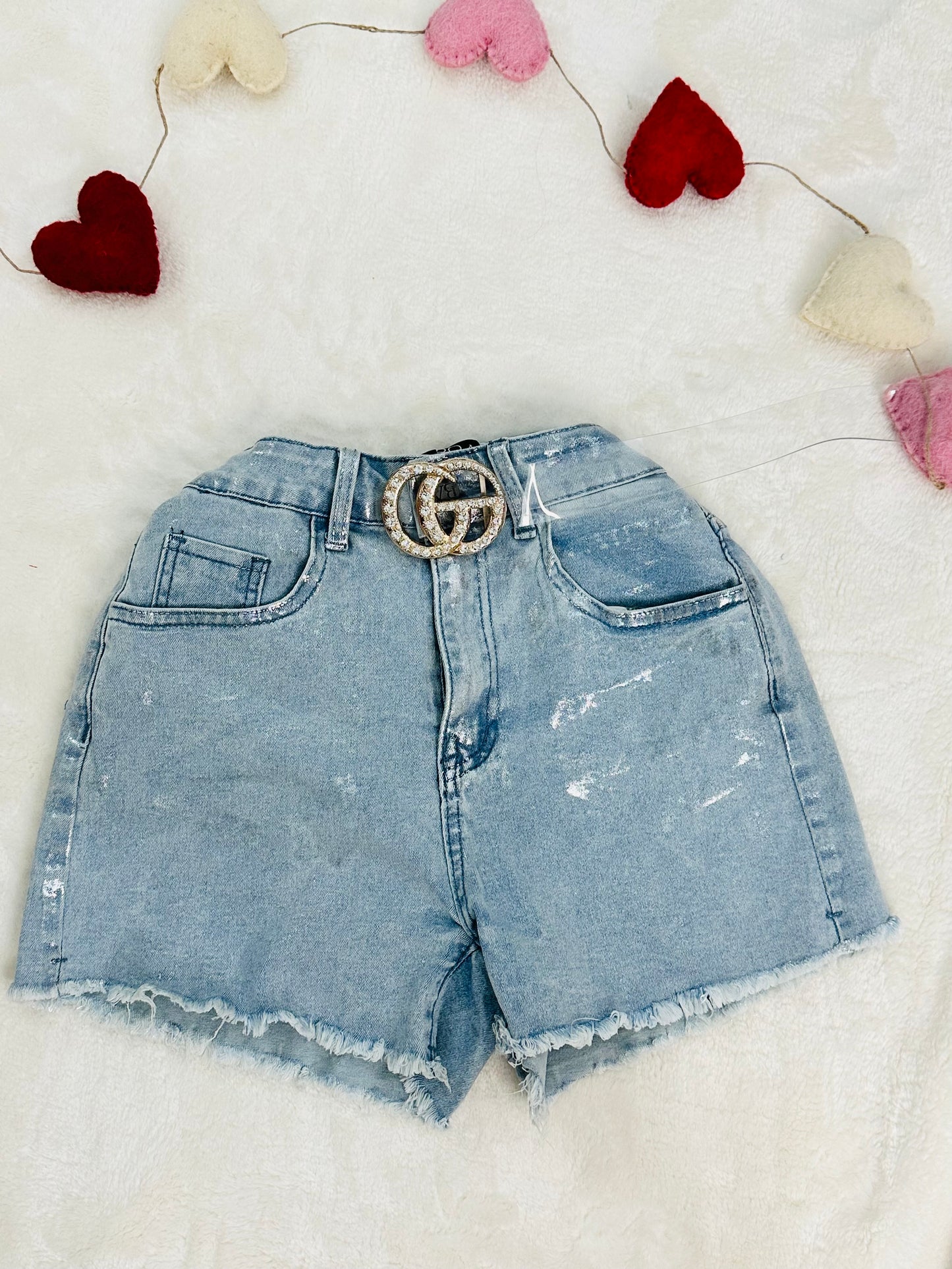 Silver Foil Short Jean