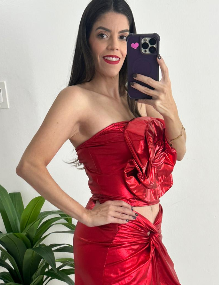 Flower Crop Top Red