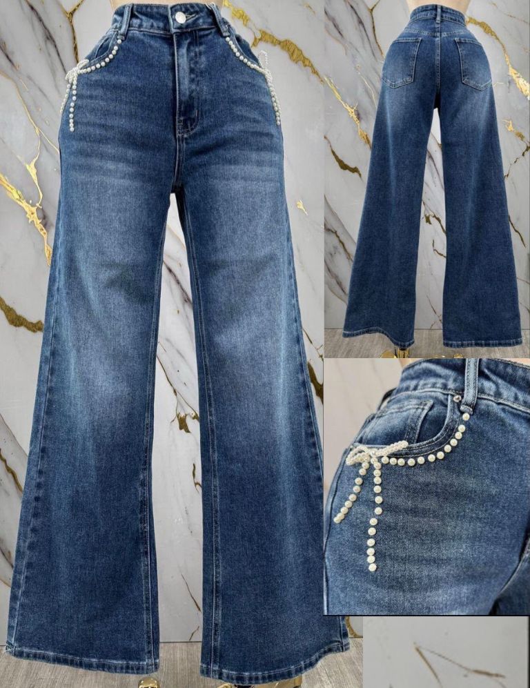 Pearl Bows Denim Jean