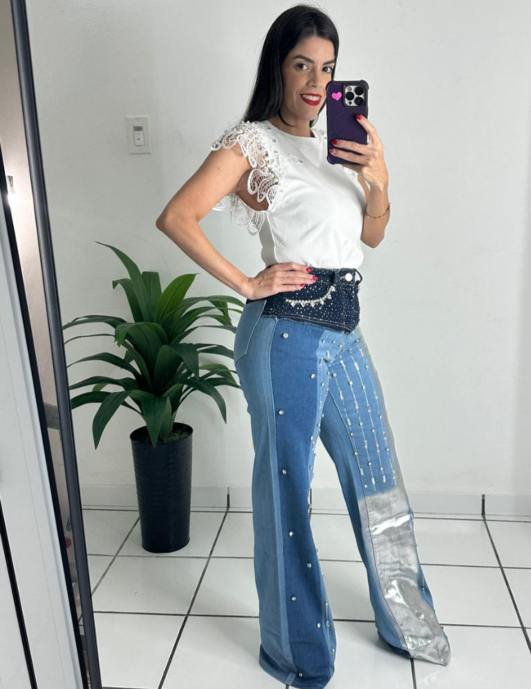 Denim Rhinestones Jean