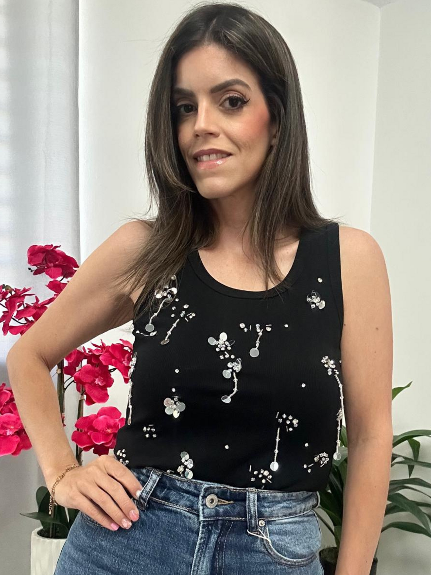 Knitted Tank Top Black