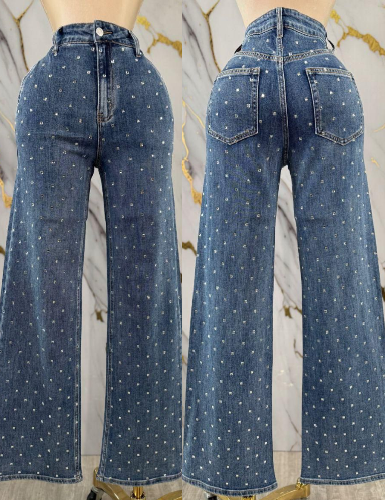 Full Rhinestones Denim Jean