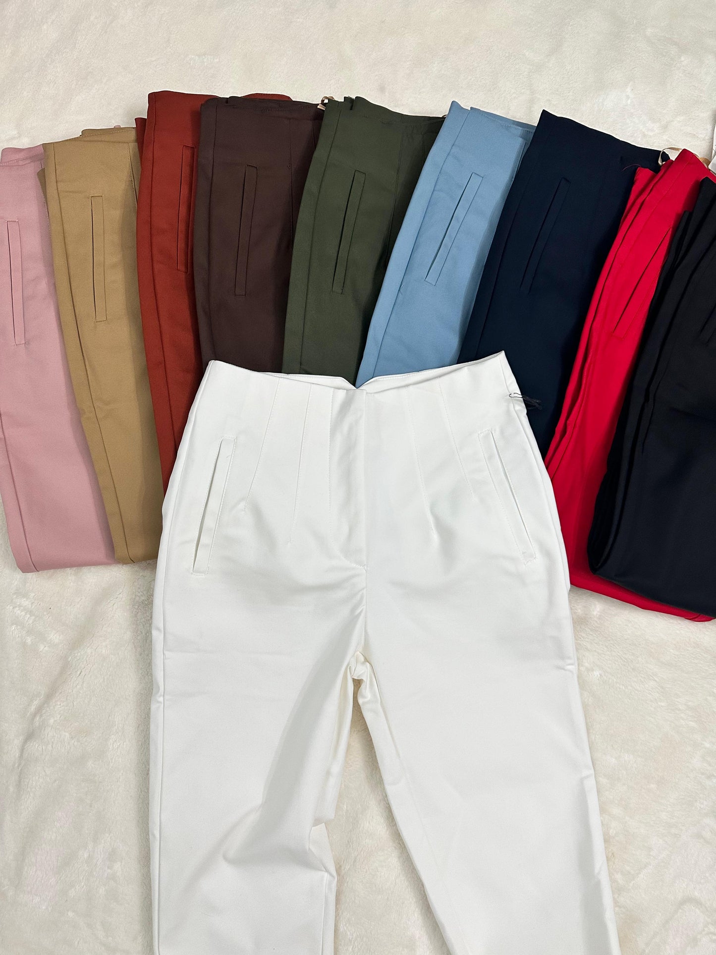 Zara Style Highwaist White Pant