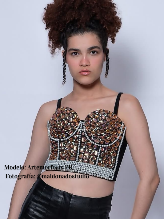 Rhinestone & Pearl Bustier