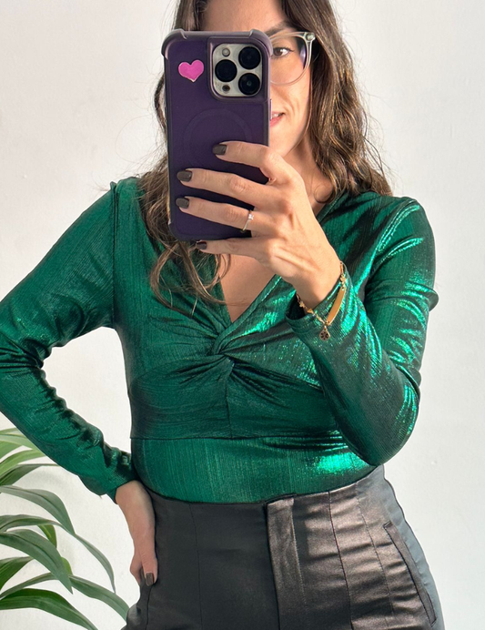 Metallic Green Bodysuit