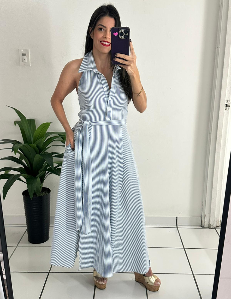 Button Down Blue Dress