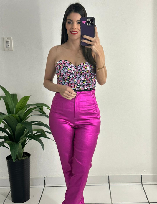 Zara Style Pink high waisted Pant