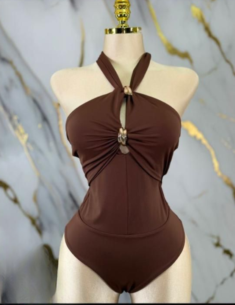Knots Bodysuit Top - Chocolate