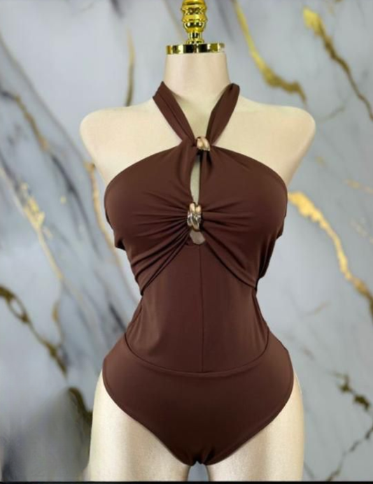 Knots Bodysuit Top - Chocolate