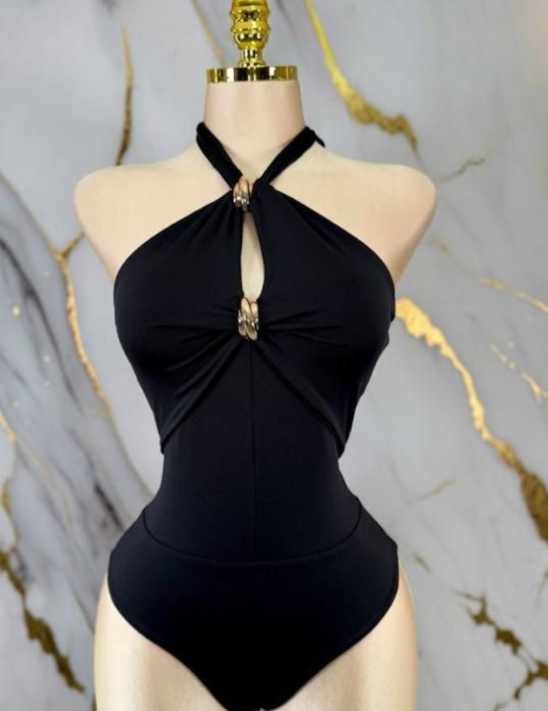 Knots Bodysuit Top - Black