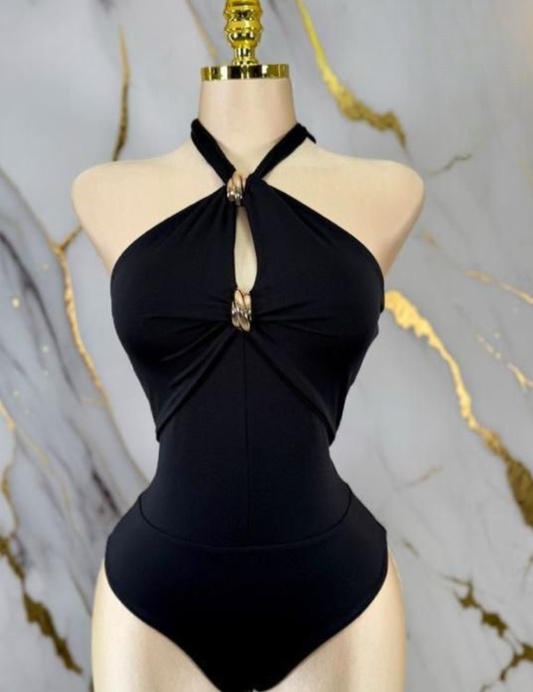 Knots Bodysuit Top - Black