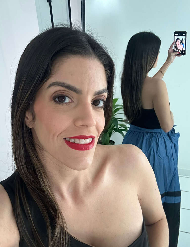 Denim & Black One Shoulder Dress