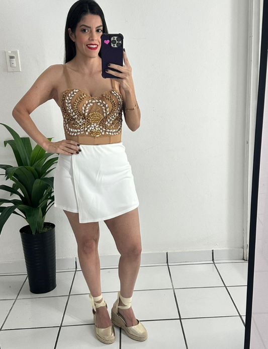 High Waisted Knit Skort