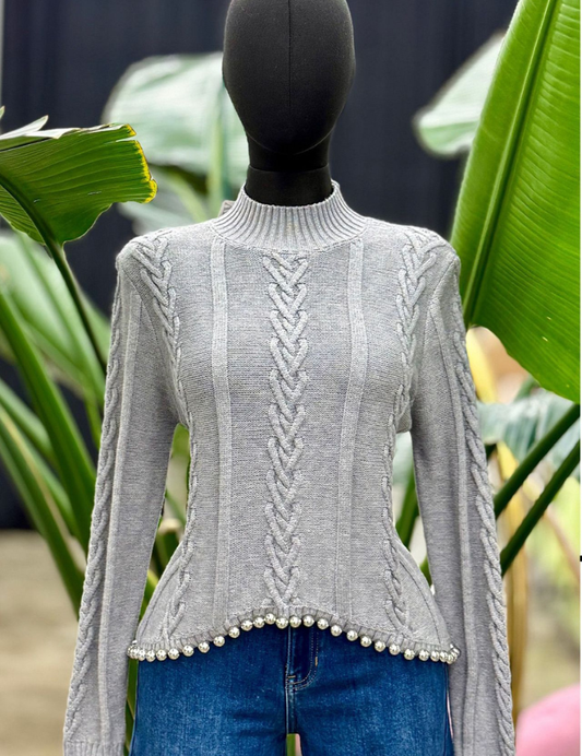 Gray Sweater Top