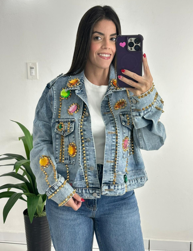 Gems Embellished  Denim Jacket