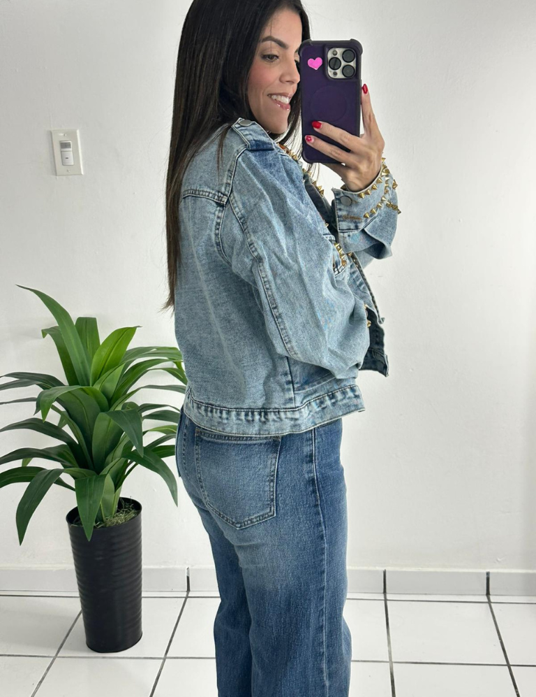 Gems Embellished  Denim Jacket