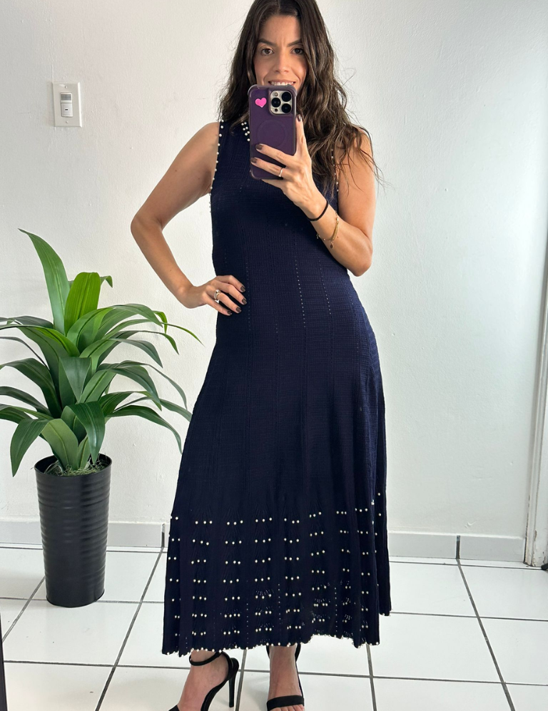 Knitted Elegant Dress Navy
