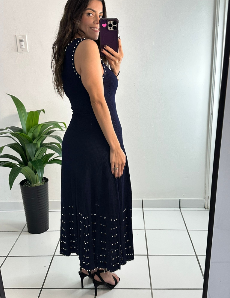 Knitted Elegant Dress Navy