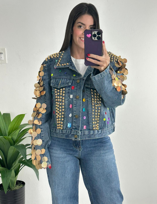 Gold embellishments Denim Jacket