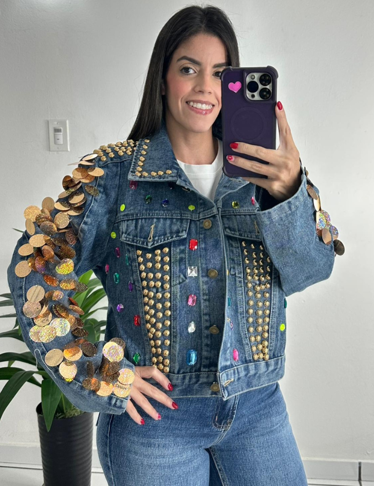 Gold embellishments Denim Jacket