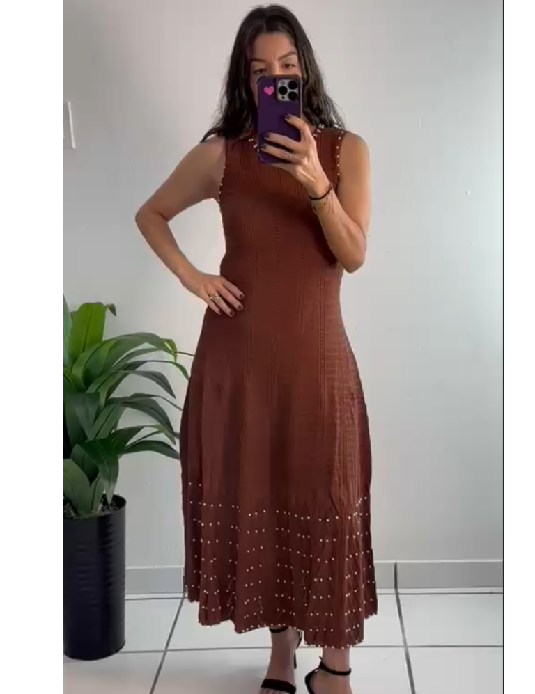 Knitted Elegant Dress Chocolate