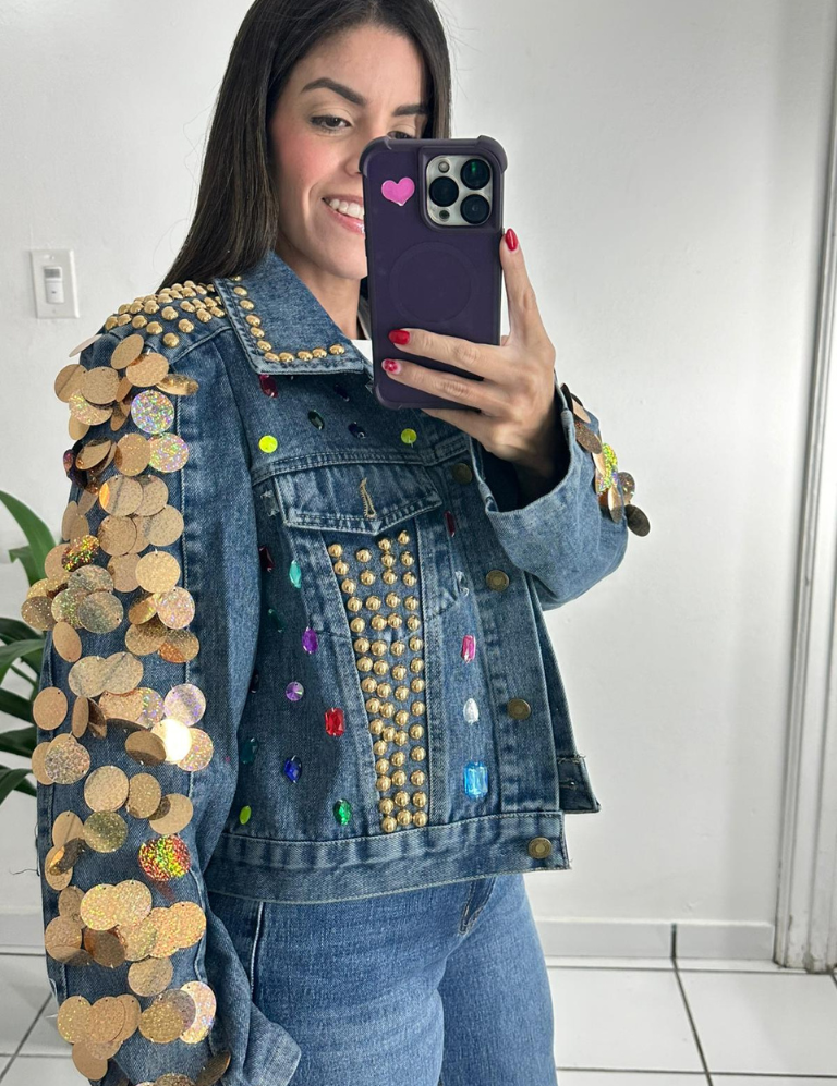 Gold embellishments Denim Jacket