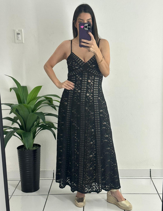 Delicate Nude & Black Dress