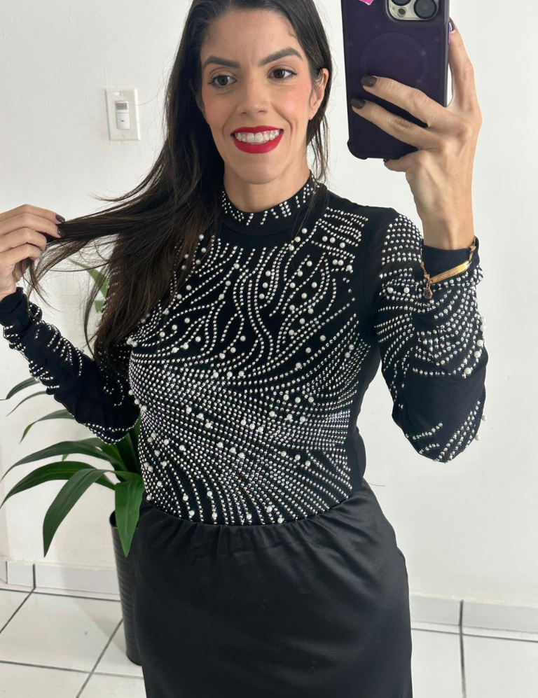 Festive Black Bodysuit