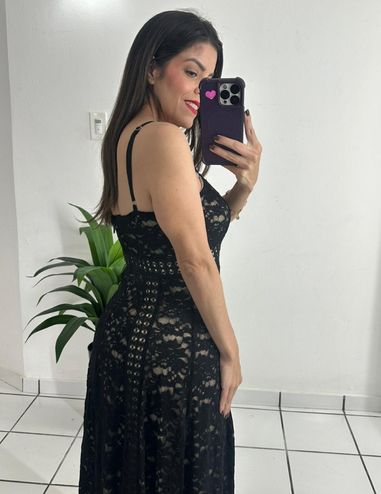 Delicate Nude & Black Dress