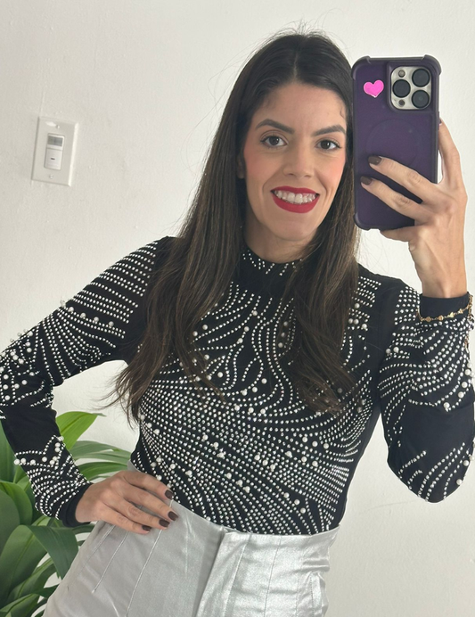 Festive Black Bodysuit