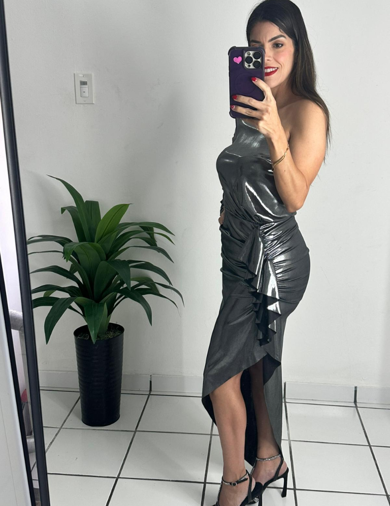 Metallic Silver Dress
