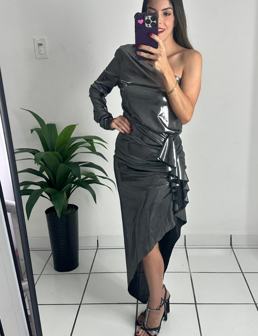 Metallic Silver Dress