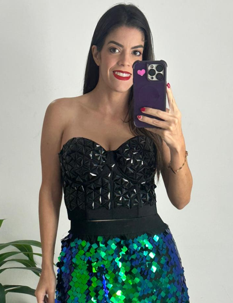 Black Stones Bustier Top