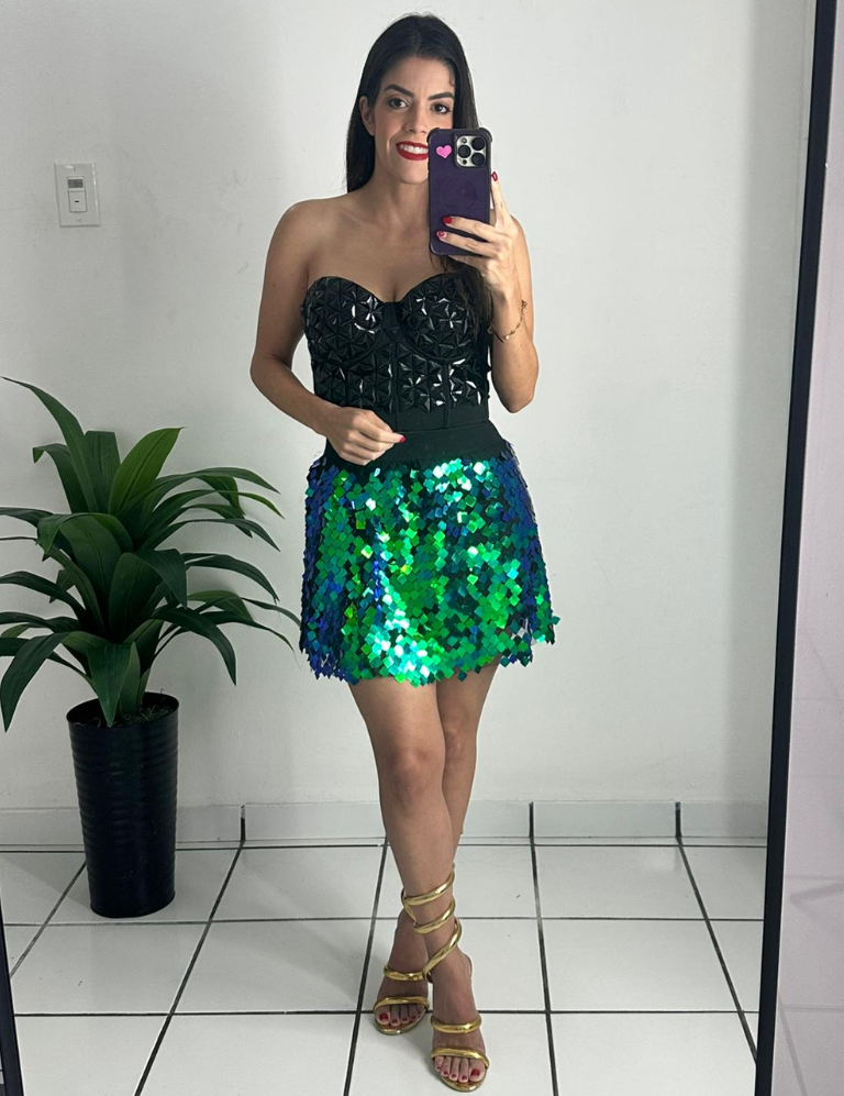 Green/Blue Shimmering Skirt