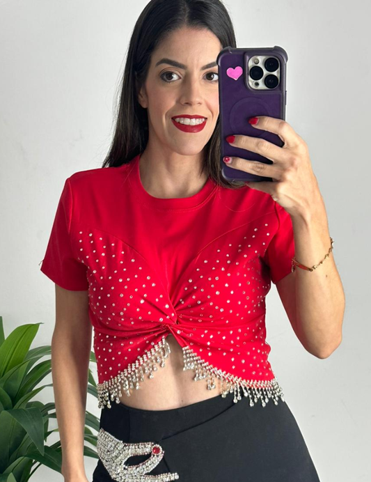 Rhinestone Red Top