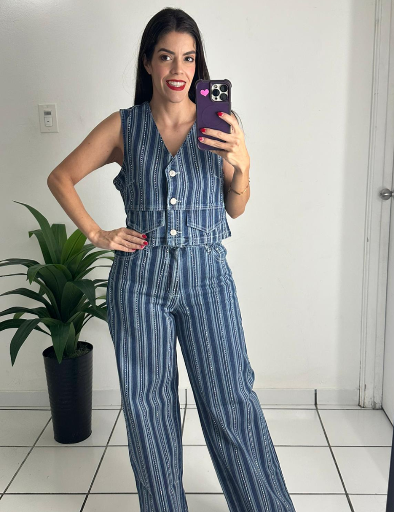 Vest & Jean w/ rhinestones Set